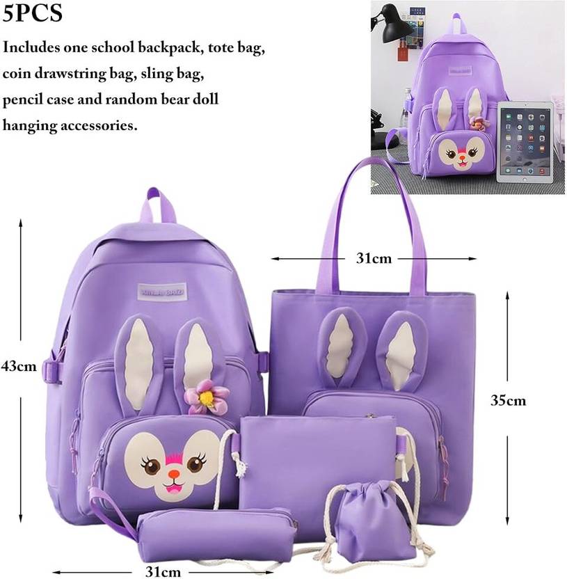 5 Pcs Set Backpack for Girls 2025