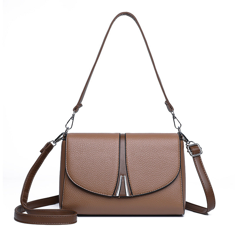 New Large Capacity Fashionable Simple Women's Single Shoulder Bag Soft Leather 851-9839