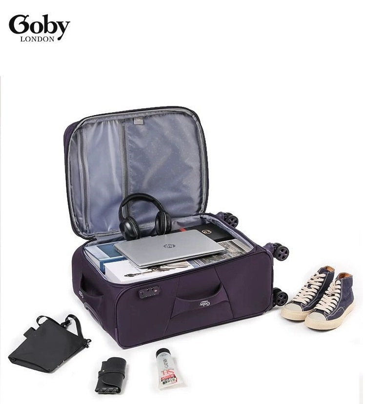 Purple  Goby London Carry-On Luggage Suitcase 3Pcs Sets On Wheels Oxford Luggage 3006 GALAXY BAGS