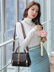 New Fashion Solid Color Small Square Handbag Crossbody Versatile Lightweight 8219-0181