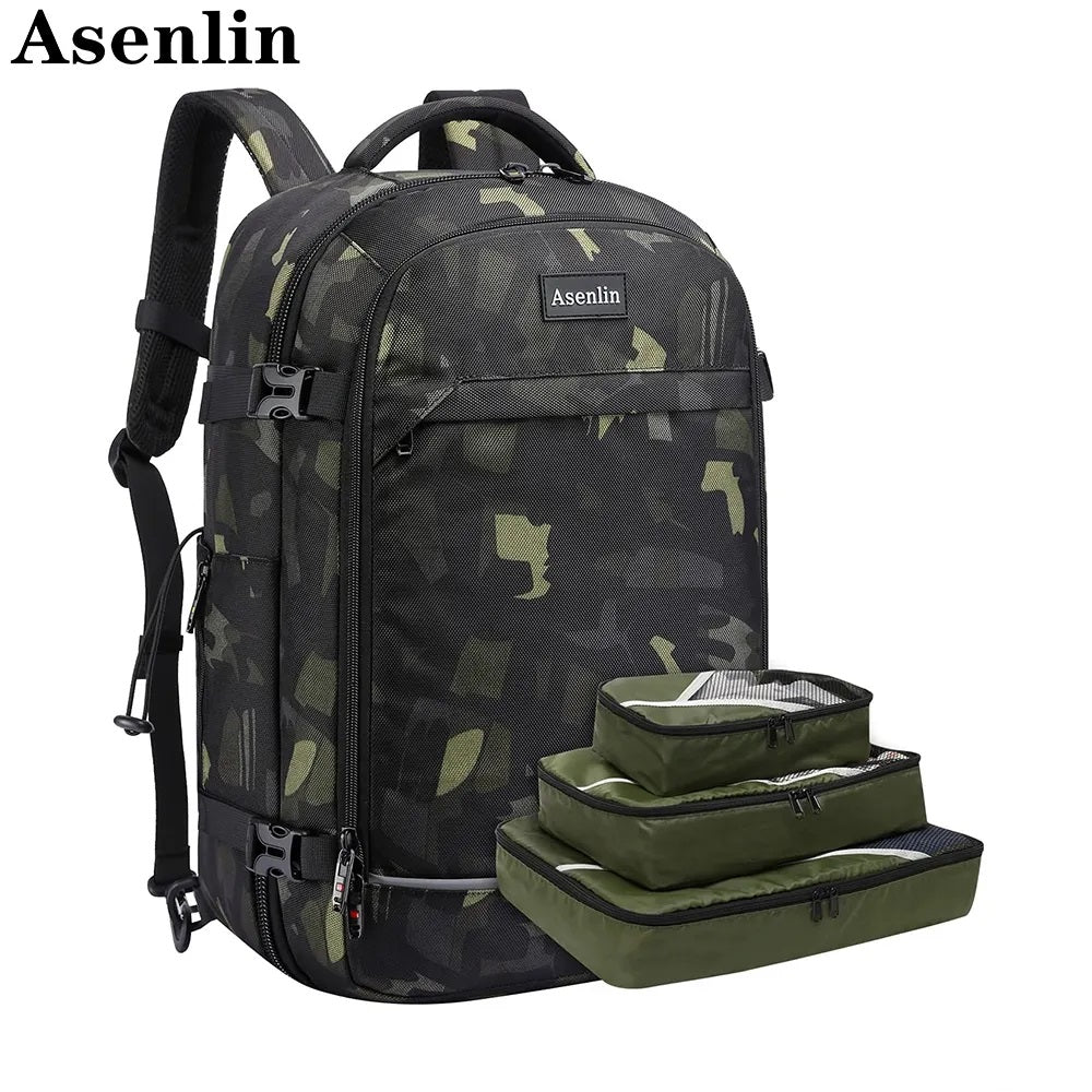 Asenlin 40L Travel Backpack for Women Men 17 Inch Laptop Backpack Flight Approved Luggage Carry On