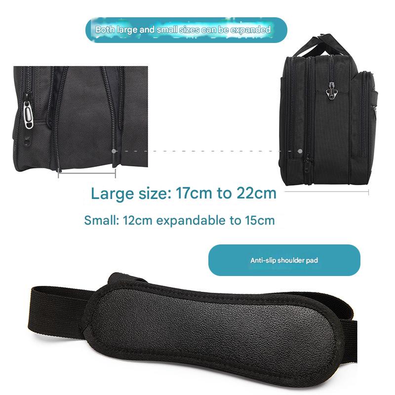 Men's briefcase oxford cloth waterproof laptop bag large capacity multi-layer business crossbody bag