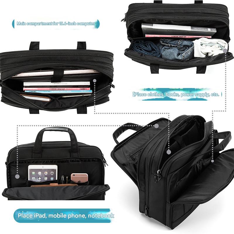 Men's briefcase oxford cloth waterproof laptop bag large capacity multi-layer business crossbody bag