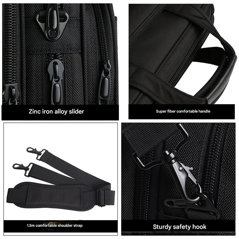 Men's briefcase oxford cloth waterproof laptop bag large capacity multi-layer business crossbody bag
