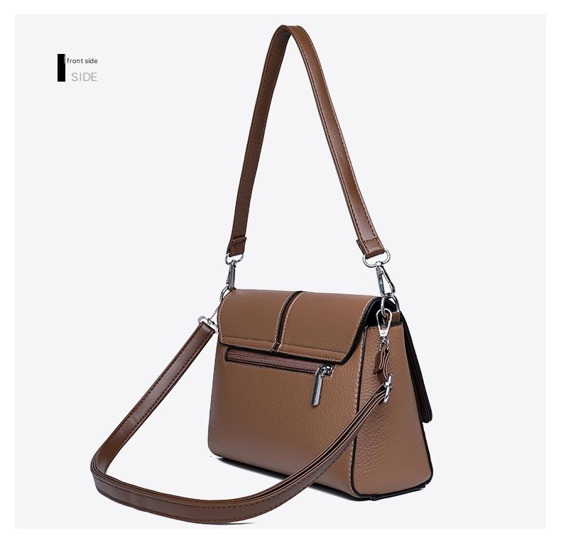 Premium Leather Crossbody Bag with Metallic Details 555-8