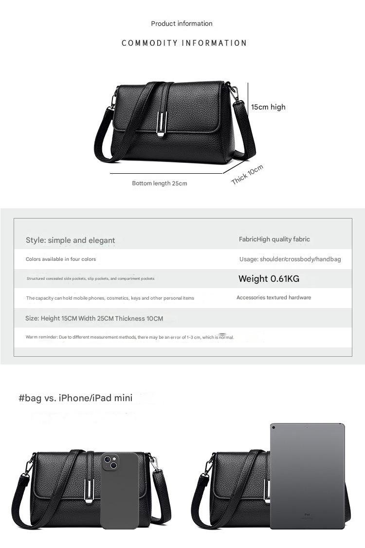 Premium Leather Crossbody Bag with Metallic Details 555-8
