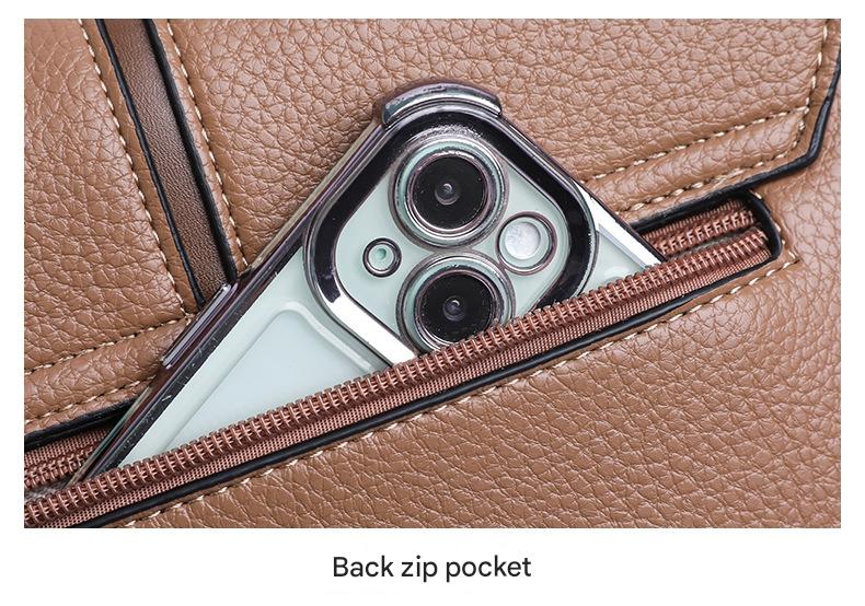 Premium Leather Crossbody Bag with Metallic Details 555-8
