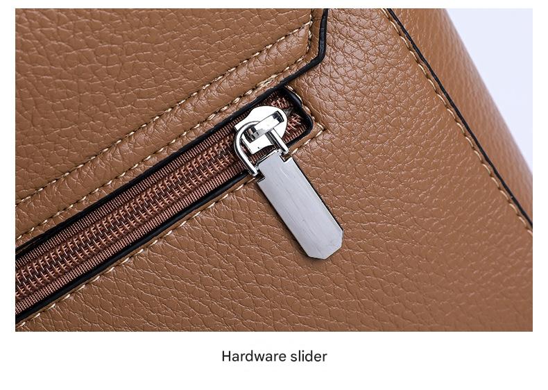 Premium Leather Crossbody Bag with Metallic Details 555-8