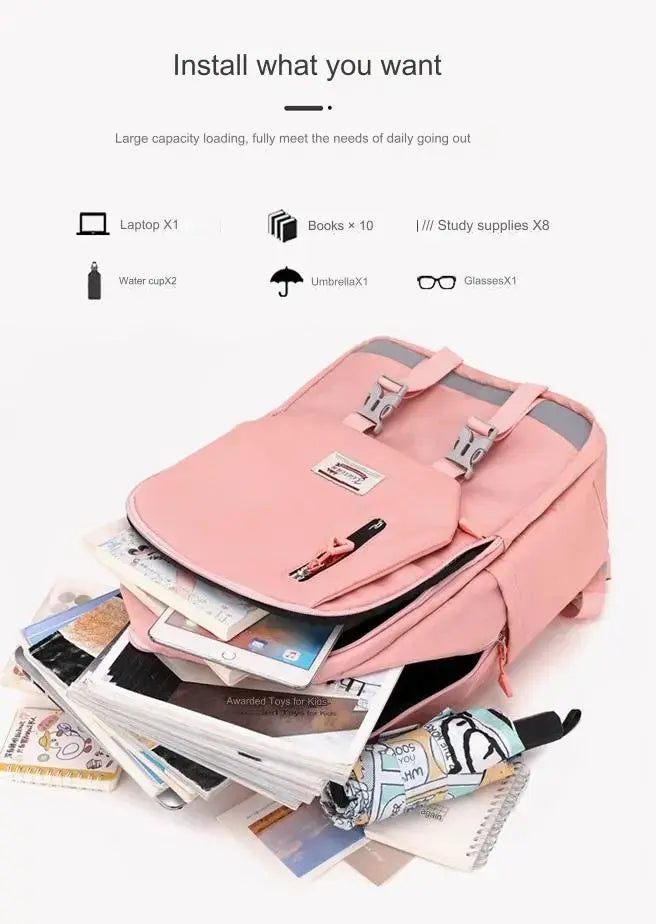 Pink backpack for women 4060 GALAXY BAGS