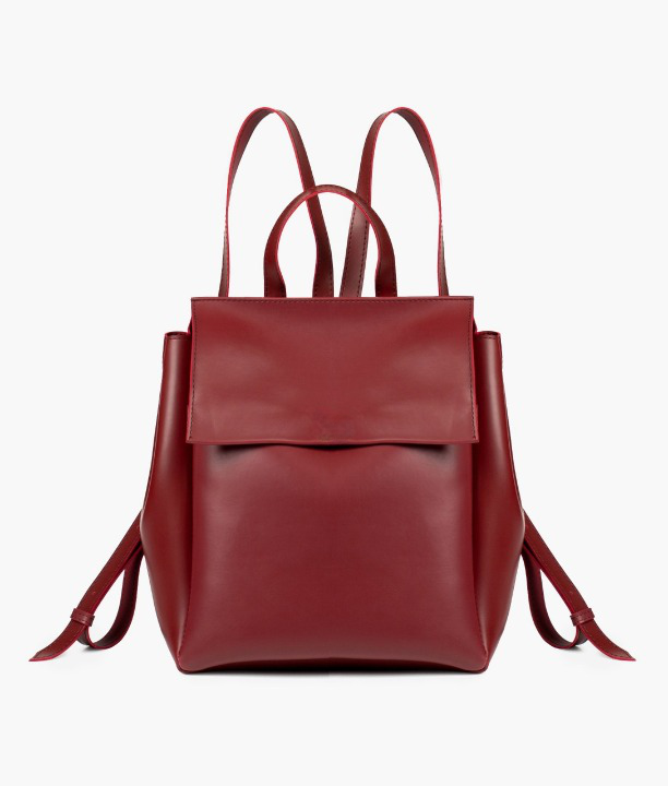 Maroon Women Leather Backpacks 557 GALAXY BAGS