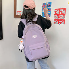 Purple Student Schoolbag Junior High School Boys and Girls Backpack 1688-11