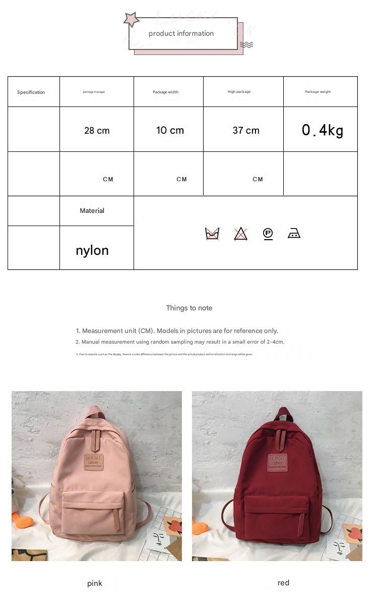 Zip Cotton Backpack Bag W7038