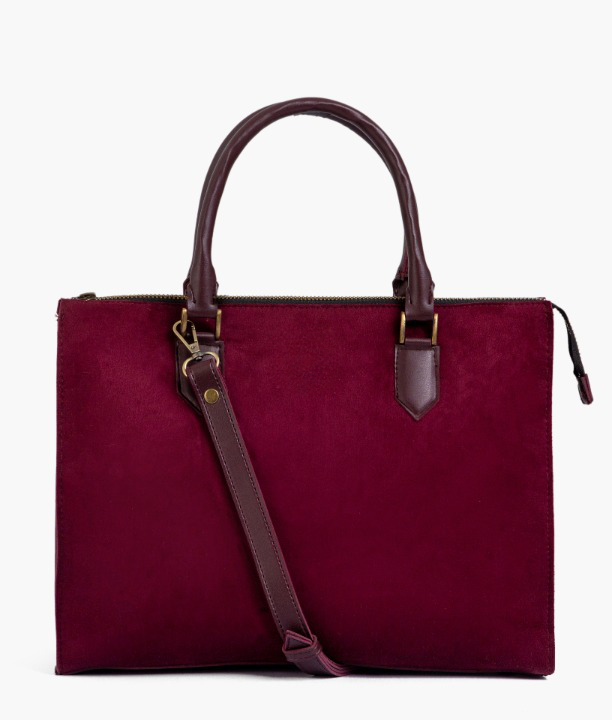 Maroon Velvet Handbag For Women