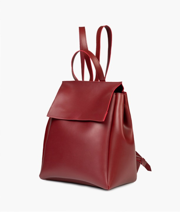 Maroon Women Leather Backpacks 557 GALAXY BAGS