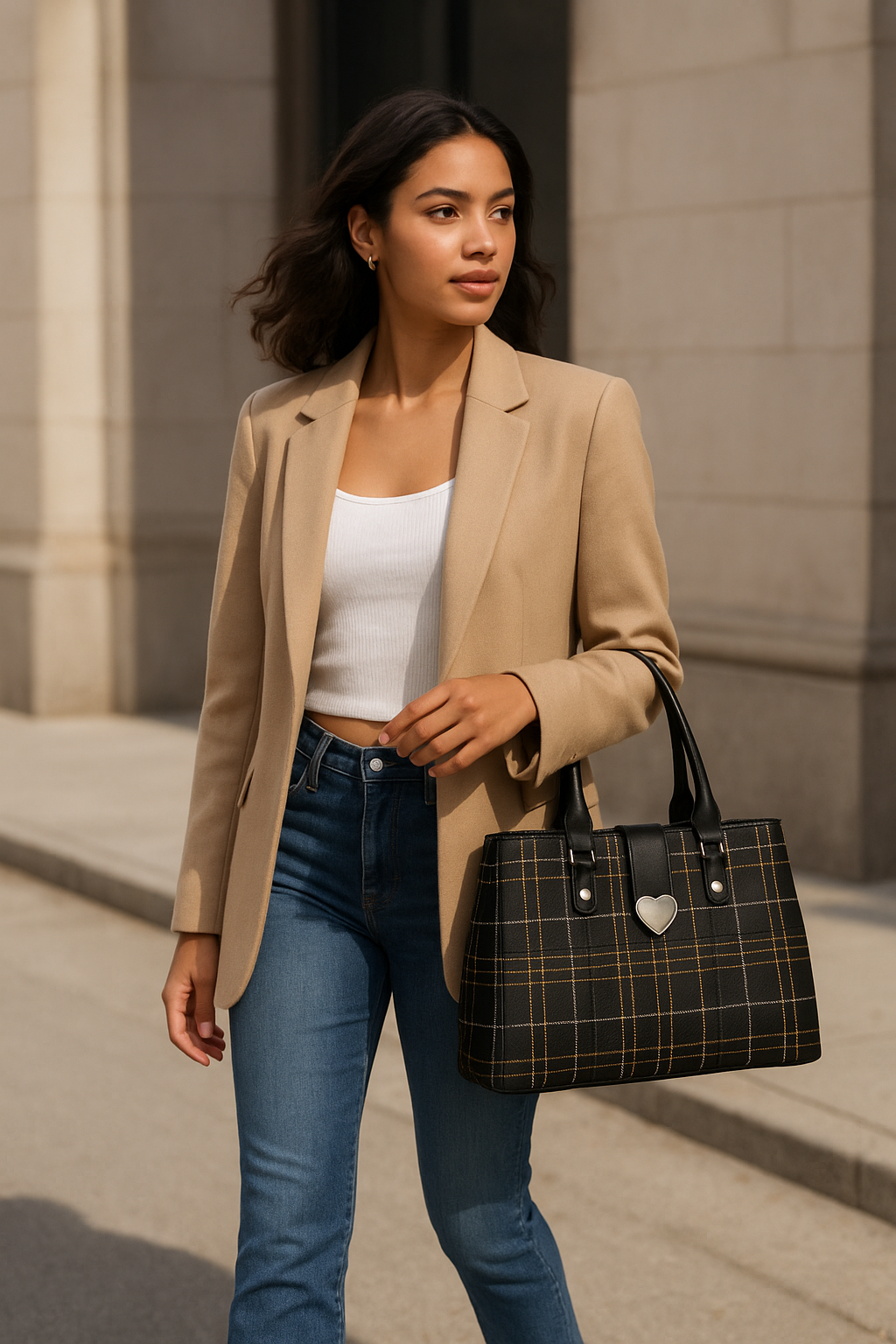 Stylish Check Handbag for Women Daily & Party Use – Luxury Style on Sale  F882