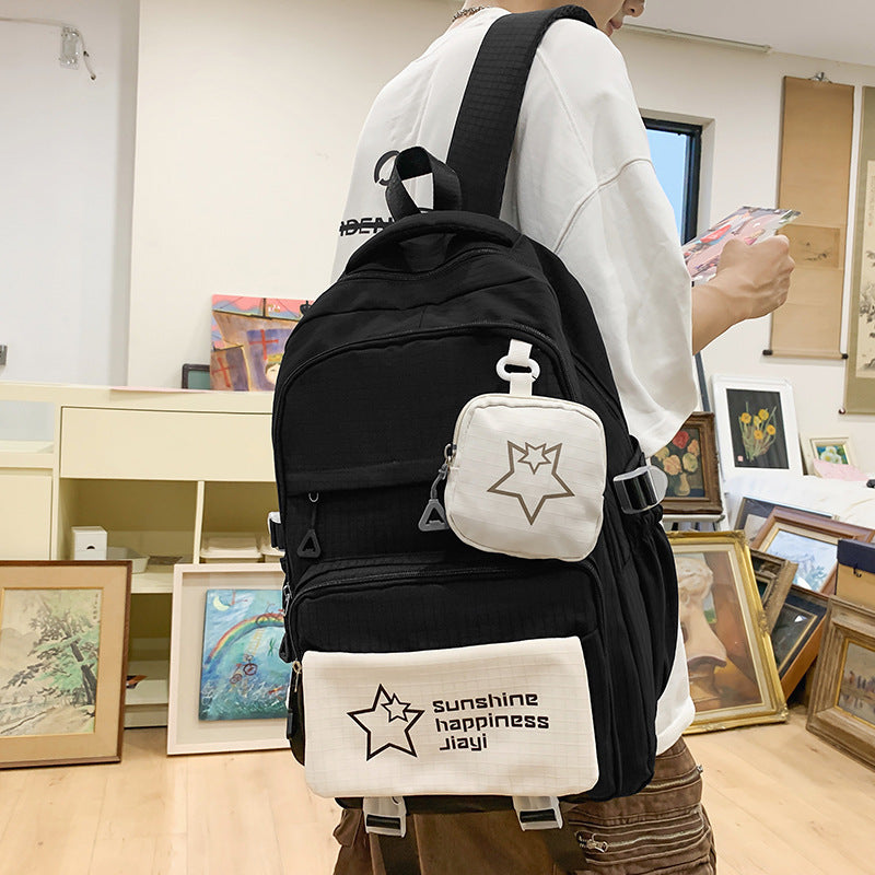 New Korean Style Women's Backpack All-match Two-piece Set Primary School Students' Fashionable Large Capacity ZK426