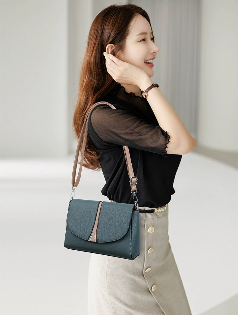 New Large Capacity Fashionable Simple Women's Single Shoulder Bag Soft Leather 851-9839
