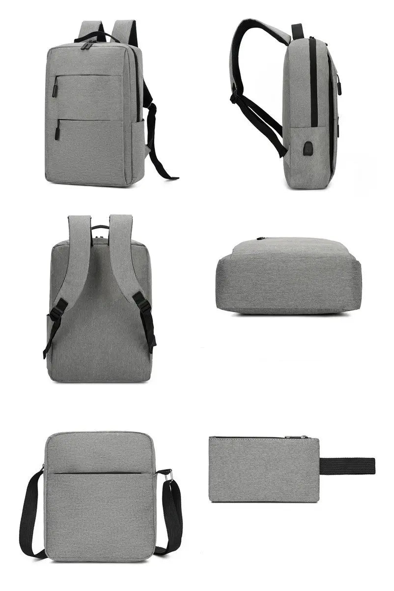 Pcs3 Backpack 3Pcs Sets Men & Women Waterproof Backpack Without USB Port 4105 ...