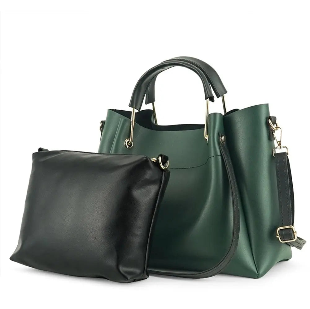 Green 2 in 1 Ladies Tote Bag 8850-2 GALAXY BAGS