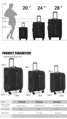 Goby London Carry-On Luggage Suitcase 3Pcs Sets On Wheels Oxford Luggage 3005 GALAXY BAGS