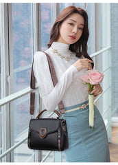 Stylish  Handbag with Top Handle & Shoulder Strap 555-12