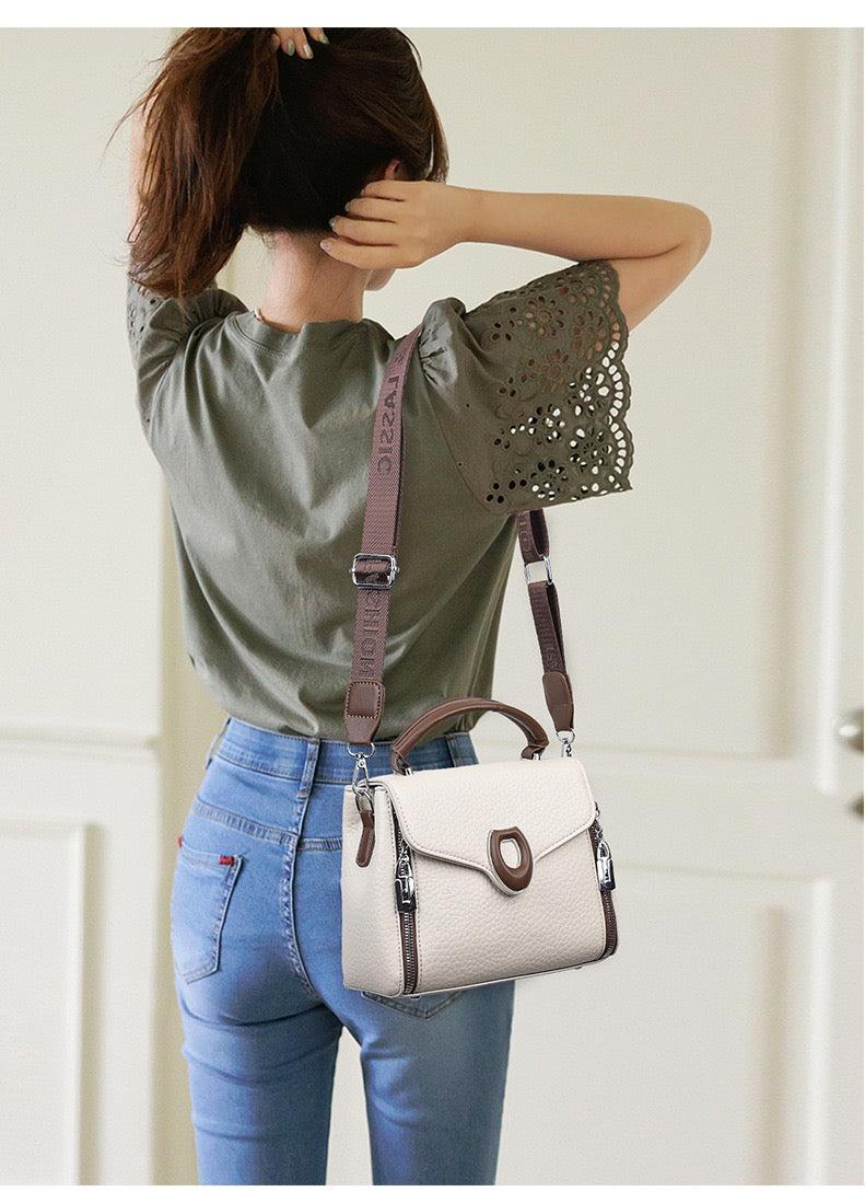 Stylish  Handbag with Top Handle & Shoulder Strap 555-12