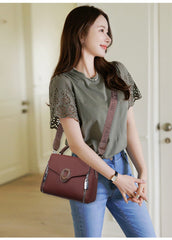 Stylish  Handbag with Top Handle & Shoulder Strap 555-12