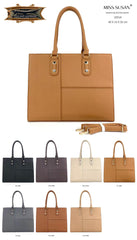Miss Susan 15.6 Inch Camel Tote Bag – Stylish Women Work & Office Handbag 1031