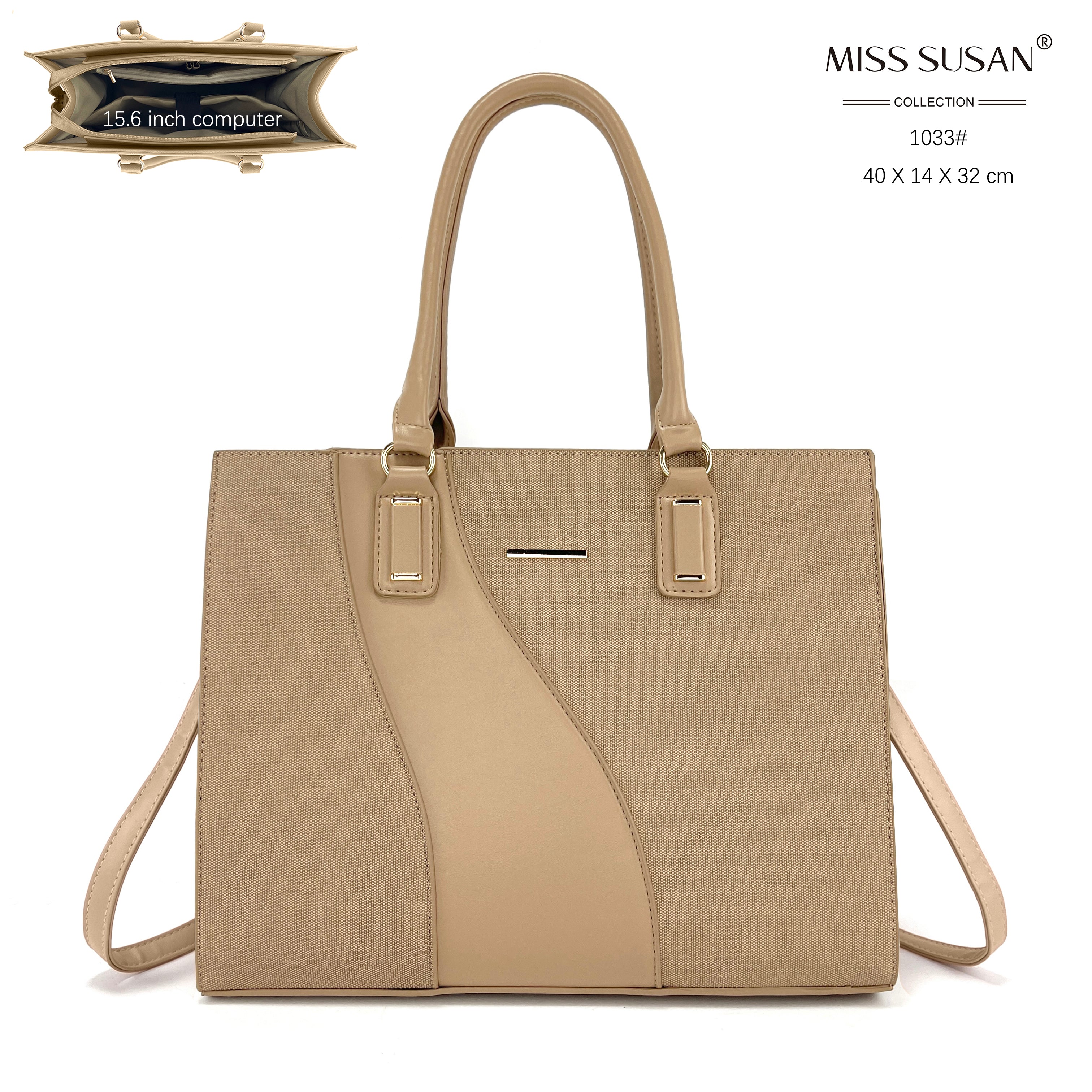 Miss Susan 15.6 Inch Laptop Tote Bag for Women – Stylish Handbag & Shoulder Bag 1033
