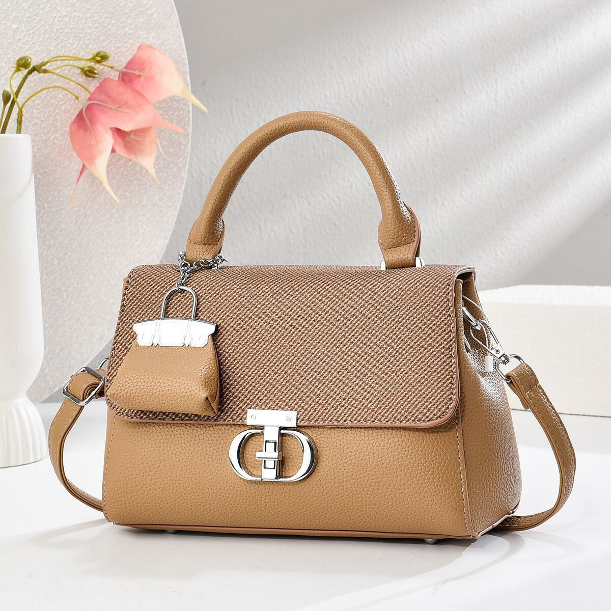 Galaxy Chic Structured Handbag with Mini Charm 8011 -4
