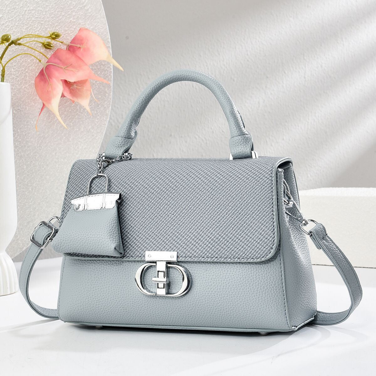 Galaxy Chic Structured Handbag with Mini Charm 8011 -4