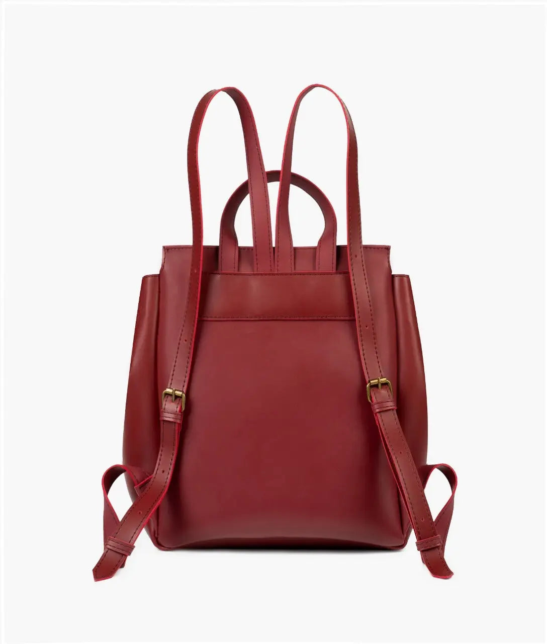 Maroon Women Leather Backpacks 557 GALAXY BAGS