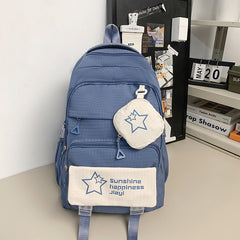 New Korean Style Women's Backpack All-match Two-piece Set Primary School Students' Fashionable Large Capacity ZK426
