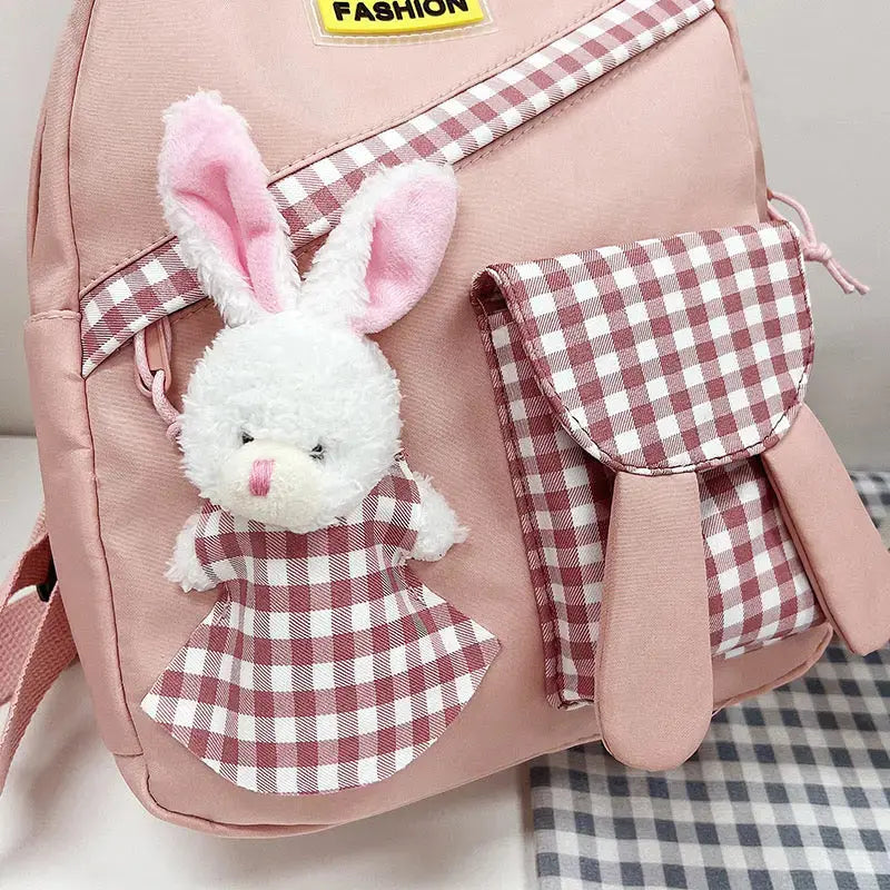 Pink gingham backpack best sale