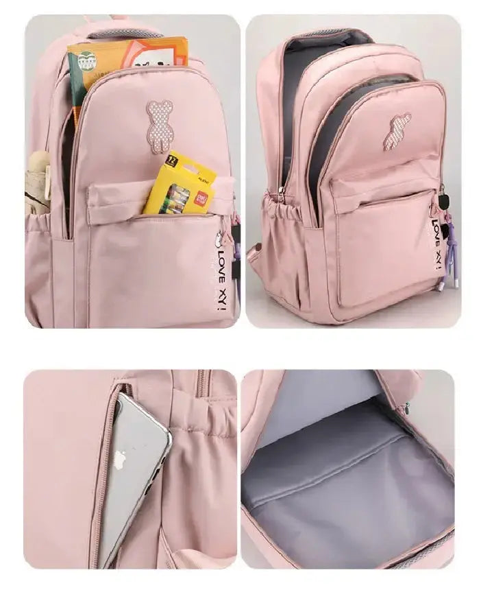 Pink Student Schoolbag Junior High School Boys and Girls Backpack 1688-12 GALAXY BAGS