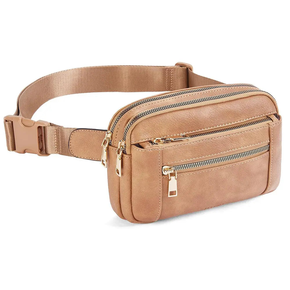 Premium Leather Fanny Pack - Lightweight Waist Bag with Adjustable Belt GALAXY BAGS