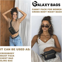 Premium Leather Fanny Pack - Lightweight Waist Bag with Adjustable Belt GALAXY BAGS