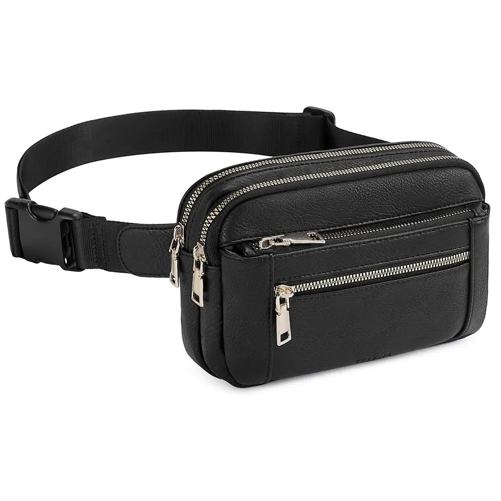 Premium Leather Fanny Pack - Lightweight Waist Bag with Adjustable Belt GALAXY BAGS