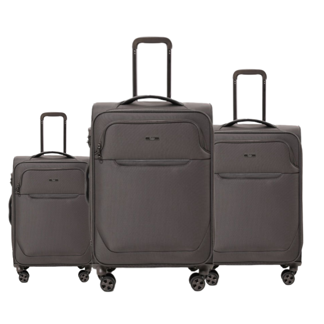 Grey Goby London Carry-On Luggage Suitcase 3Pcs Sets On Wheels Oxford Luggage 3006 GALAXY BAGS