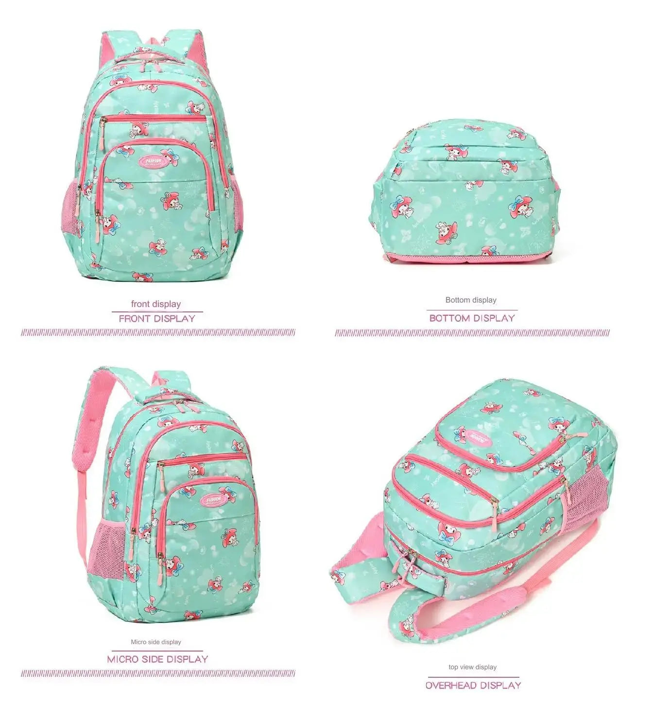 Waterproof Bow Print Student Backpack 1217 GALAXY BAGS