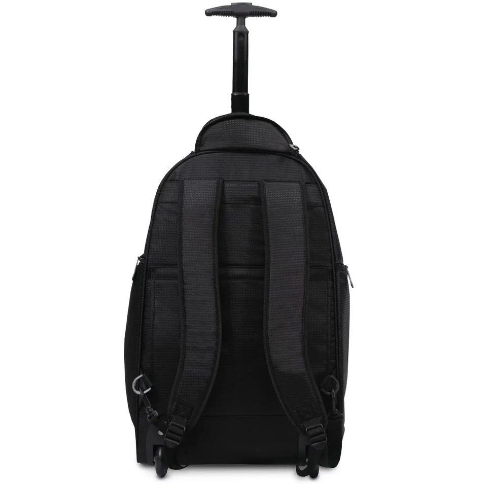 Black rolling outlet backpack