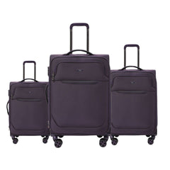 Purple  Goby London Carry-On Luggage Suitcase 3Pcs Sets On Wheels Oxford Luggage 3006 GALAXY BAGS