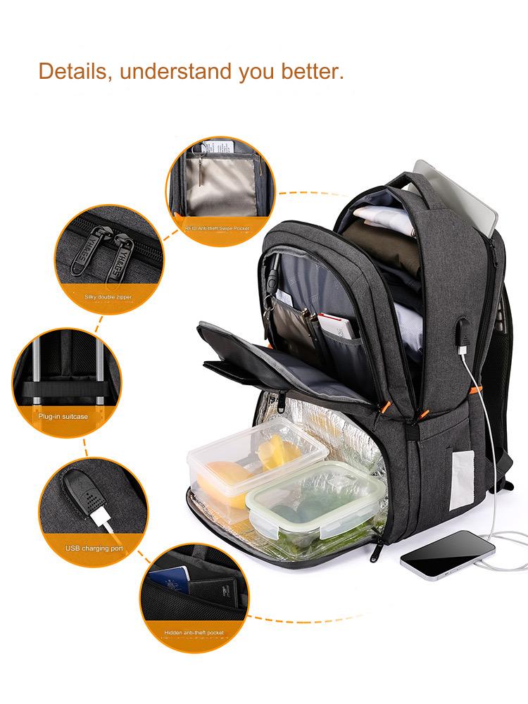 Insulated Backpack Lunch Box Laptop Backpack Lunchbox Work Bag For