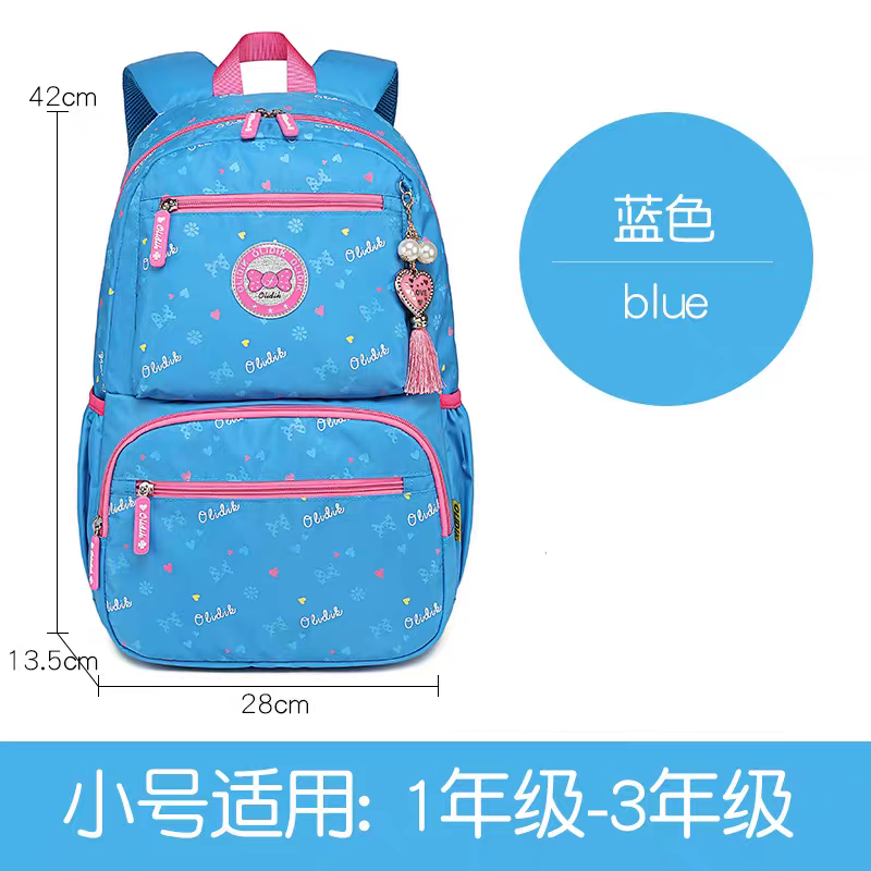 Kids' Blue Cartoon Backpack for Girls - Spacious School & Daypack  HD11796  ( Best For Playgroup to 3rd Class)