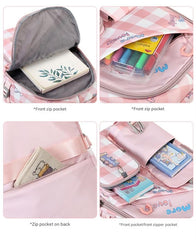 Cute Women Multi-Pocket School Backpack for Student