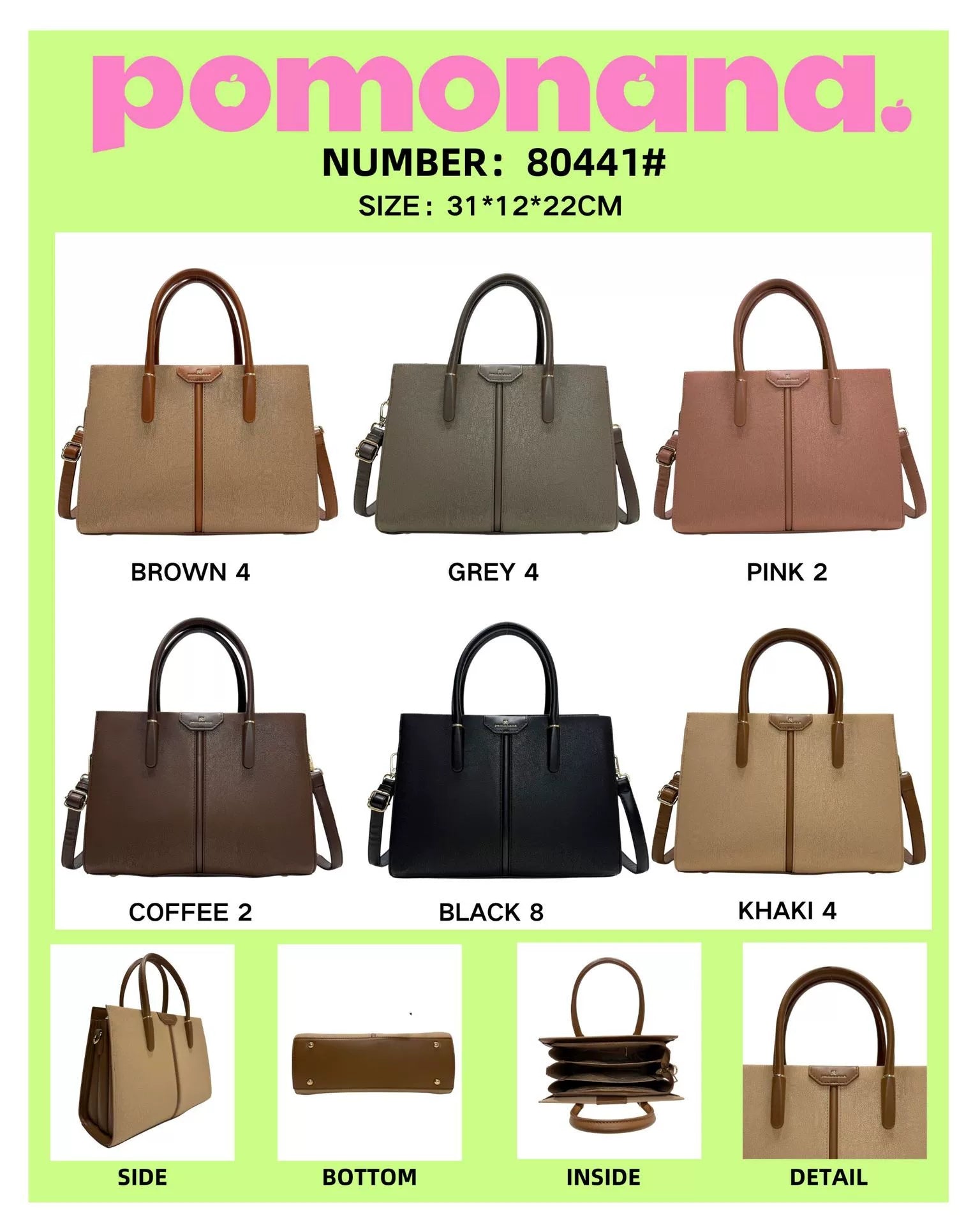 Pomonana Handbag for Women – Luxury Fashion Handbag 80441