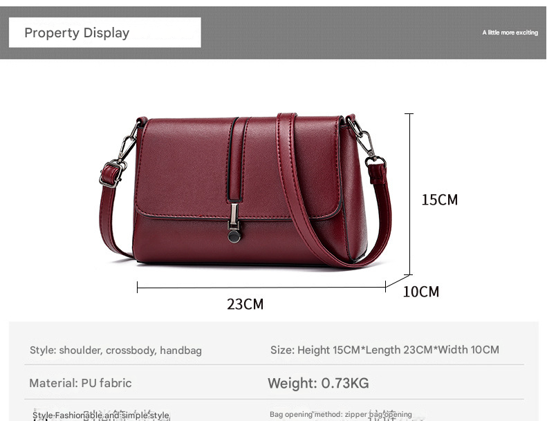 Elegant Black Leather Crossbody Bag 555-4