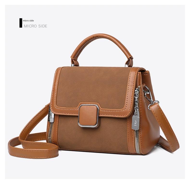 New Trendy Contrasting Soft Leather Crossbody Bag YC-9830