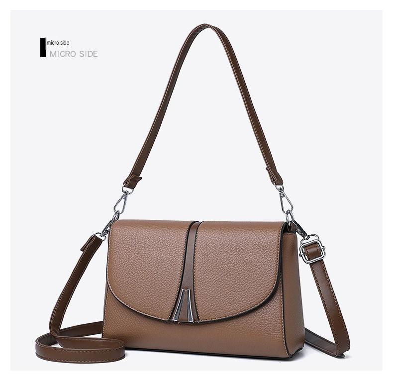 New Large Capacity Fashionable Simple Women's Single Shoulder Bag Soft Leather 851-9839