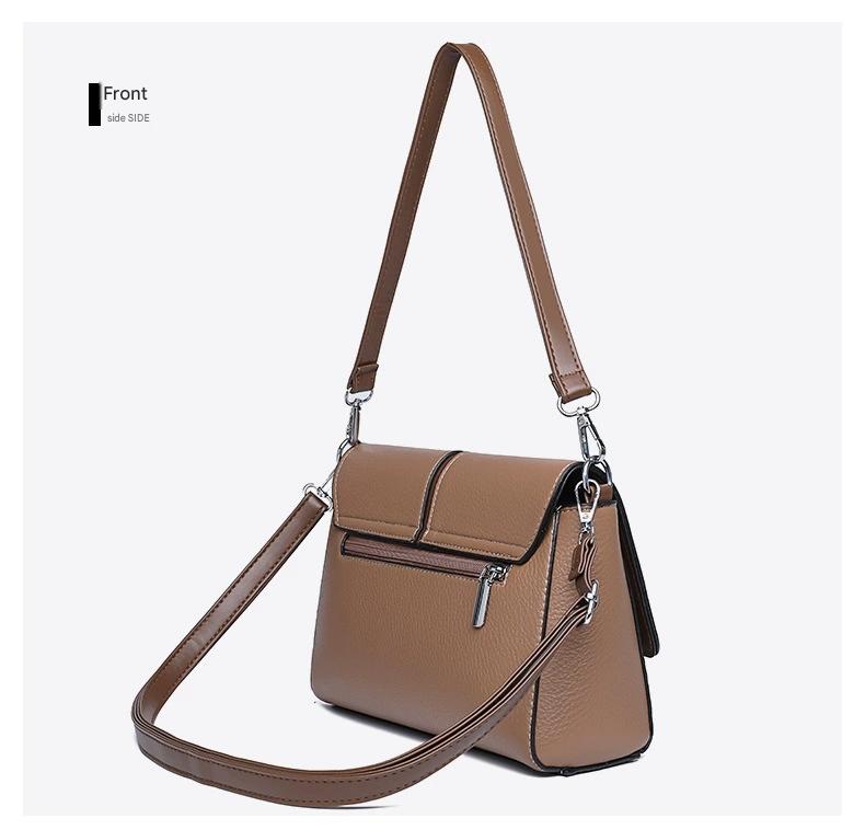 New Large Capacity Fashionable Simple Women's Single Shoulder Bag Soft Leather 851-9839